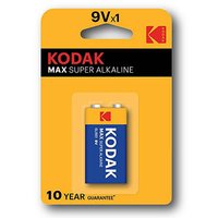 Baterie jednorzov alkalick, tukov, 9VA, 9V, Kodak, blistr, 1-pack, KOD-9VAMAX, Alkaline Max
