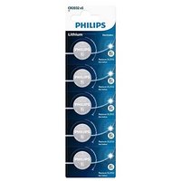 Baterie lithiová, CR2032, CR2032, 3V, PHILIPS, blistr, 5-pack, CR2032P5/01B, knoflíková