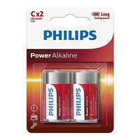 Baterie alkalick, C (LR14), C, 1.5V, PHILIPS, blistr, 2-pack, LR14P2B/10, Power Alkaline