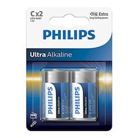 Baterie alkalická, C (LR14), C, 1.5V, PHILIPS, blistr, 4-pack, LR14E2B/10, Ultra Alkaline