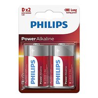 Baterie alkalická, D (LR20), D, 1.5V, PHILIPS, blistr, 2-pack, LR20P2B/10, Power Alkaline