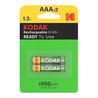 Baterie nabjec Ni-MH, tukov, AAA, 1.2V, Kodak, blistr, 2-pack, KOD-REC002, 650 mAh
