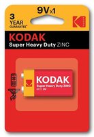 Baterie jednorzov zinkochloridov, tukov, 9VA, 9V, Kodak, blistr, 1-pack, KOD-9V, Extra Heavy Du