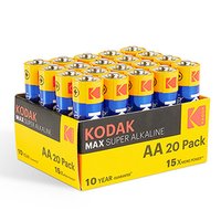 Baterie jednorzov alkalick, tukov, AA, 1.5V, Kodak, blistr, 20-pack, KOD-LR6MAXPK20, Alkaline M