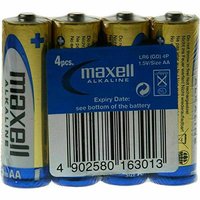 Baterie alkalick, AA (LR6), LR-6, AA, 1.5V, Maxell, folie, 4-pack