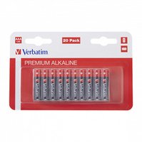 Baterie alkalick, AAA (LR03), AAA, 1.5V, Verbatim, blistr, 20-pack, 49876