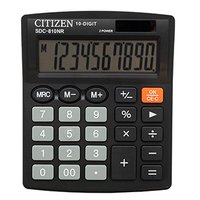 Citizen Kalkulačka SDC810NR, černá, stolní, desetimístná, duální napájení