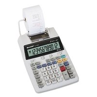 Sharp Kalkulačka EL-1750V, bílá, stolní s tiskem, dvanáctimístná, bez adaptéru