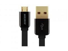 Avacom USB kabel (2.0), USB A samec - microUSB samec, 1.2m, ern