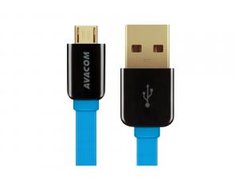 Avacom USB kabel (2.0), USB A samec - microUSB samec, 0.4m, modrý