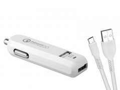 Adaptr do auta Avacom 36W, 2 porty, USB-A, kabel microUSB