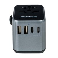 Verbatim, Cestovn adaptr univerzln World-to-World UTA-03 USB-A, USB-C, ern, 30 W