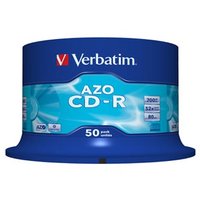Verbatim CD-R, 43343, AZO Crystal, 50-pack, 700MB, 52x, 80min., 12cm, bez monosti potisku, spindle,
