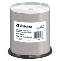 Verbatim CD-R, 43718, Thermal Printable - No ID Brand, 100-pack, 700MB, 52x, 80min., 12cm, spindle,