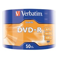 Verbatim DVD-R, Matt Silver, 43791, 4.7GB, 16x, wrap, 50-pack, bez monosti potisku, 12cm, pro archi