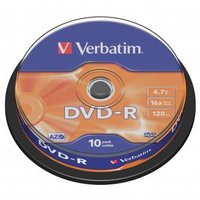 Verbatim DVD-R, Matt Silver, 43523, 4.7GB, 16x, spindle, 10-pack, bez možnosti potisku, 12cm, pro ar