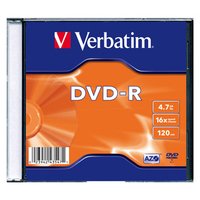 Verbatim DVD-R, Matt Silver, 43547, 4.7GB, 16x, slim box, 1 ks, bez monosti potisku, 12cm, pro arch