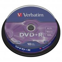 Verbatim DVD+R, Matt Silver, 43498, 4.7GB, 16x, spindle, 10-pack, bez monosti potisku, 12cm, pro ar