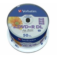 Verbatim DVD+R DL, Double Layer Inkjet Printable, 97693, 8.5GB, 8x, spindle, 50-pack, 12cm, pro arch