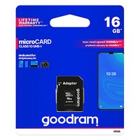 Goodram pamov karta Micro Secure Digital Card, 16GB, micro SDHC, M1AA-0160R12, UHS-I U1 (Class 10