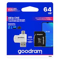Goodram paměťová karta Micro Secure Digital Card All-In-ON, 64GB, multipack, M1A4-0640R12, UHS-I U1