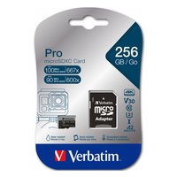 Verbatim pamov karta MicroSD, 256GB, micro SDXC, 47045, UHS 3 (U3), s adaptrem