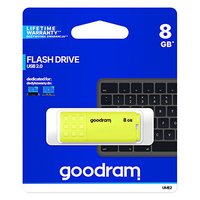 Goodram USB flash disk, USB 2.0, 8GB, UME2, lut, UME2-0080Y0R11, USB A, s krytkou