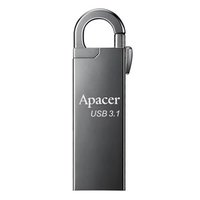 Apacer USB flash disk, USB 3.0, 16GB, AH15A, stříbrný, AP16GAH15AA-1, USB A, s karabinkou
