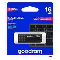Goodram USB flash disk, USB 3.0, 16GB, UME3, ern, UME3-0160K0R11, USB A, s krytkou