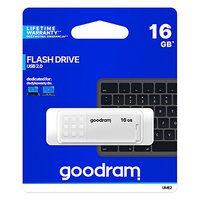 Goodram USB flash disk, USB 2.0, 16GB, UME2, bl, UME2-0160W0R11, USB A, s krytkou