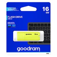 Goodram USB flash disk, USB 2.0, 16GB, UME2, lut, UME2-0160Y0R11, USB A, s krytkou