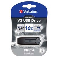 Verbatim USB flash disk, USB 3.0, 16GB, V3, Store N Go, ern, 49172, USB A, s vsuvnm konektorem