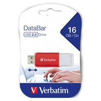 Verbatim USB flash disk, USB 2.0, 16GB, DataBar, erven, 49453, pro archivaci dat