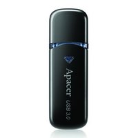 Apacer USB flash disk, USB 3.0, 32GB, AH355, ern, AP32GAH355B-1, USB A, s krytkou