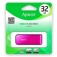 Apacer USB flash disk, USB 2.0, 32GB, AH334, rov, AP32GAH334P-1, USB A, s vsuvnm konektorem