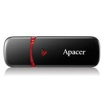 Apacer USB flash disk, USB 2.0, 32GB, AH333, ern, AP32GAH333B-1, USB A, s krytkou