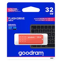 Goodram USB flash disk, USB 3.0, 32GB, UME3, oranov, UME3-0320O0R11, USB A, s krytkou