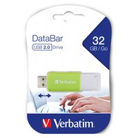 Verbatim USB flash disk, USB 2.0, 32GB, DataBar, zelen, 49454, pro archivaci dat