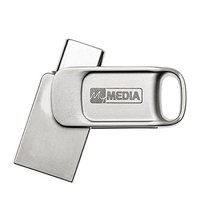 MyMedia MyDual USB 2.0, USB 2.0, 32GB, stbrn, 69266, USB A / USB C, s krytkou