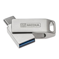 MyMedia MyDual USB 3.2 Gen 1, 32GB, 69269, stbrn, 69269, USB A / USB C, s otonou krytkou