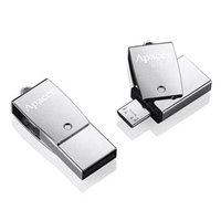 Apacer USB flash disk OTG, USB 3.0 (3.2 Gen 1), 64GB, AH750, stříbrný, AP64GAH750S-1, USB A / USB Mi