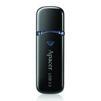 Apacer USB flash disk, USB 3.0, 64GB, AH355, ern, AP64GAH355B-1, USB A, s krytkou