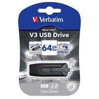 Verbatim USB flash disk, USB 3.0, 64GB, V3, Store N Go, ern, 49174, USB A, s vsuvnm konektorem