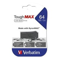 Verbatim USB flash disk, USB 2.0, 64GB, ToughMAX, ern, 49332, USB A, kompozitn materil KyronMAX(
