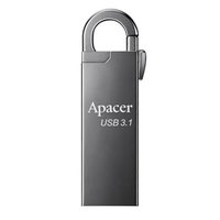 Apacer USB flash disk, USB 3.0, 128GB, AH15A, stbrn, AP128GAH15AA-1, USB A, s karabinkou