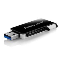 Apacer USB flash disk, USB 3.0, 128GB, AH350, ern, AP128GAH350B-1, USB A, s vsuvnm konektorem
