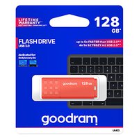 Goodram USB flash disk, USB 3.0, 128GB, UME3, oranov, UME3-1280O0R11, USB A, s krytkou