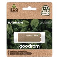 Goodram USB flash disk, USB 3.0, 128GB, UME3 ECO FRIENDLY, hnd, UME3-1280EFR11, USB A, s krytkou