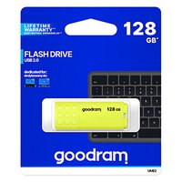 Goodram USB flash disk, USB 2.0, 128GB, UME2, lut, UME2-1280Y0R11, USB A, s krytkou