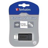 Verbatim USB flash disk, USB 2.0, 128GB, Pinstripe, ern, 49071